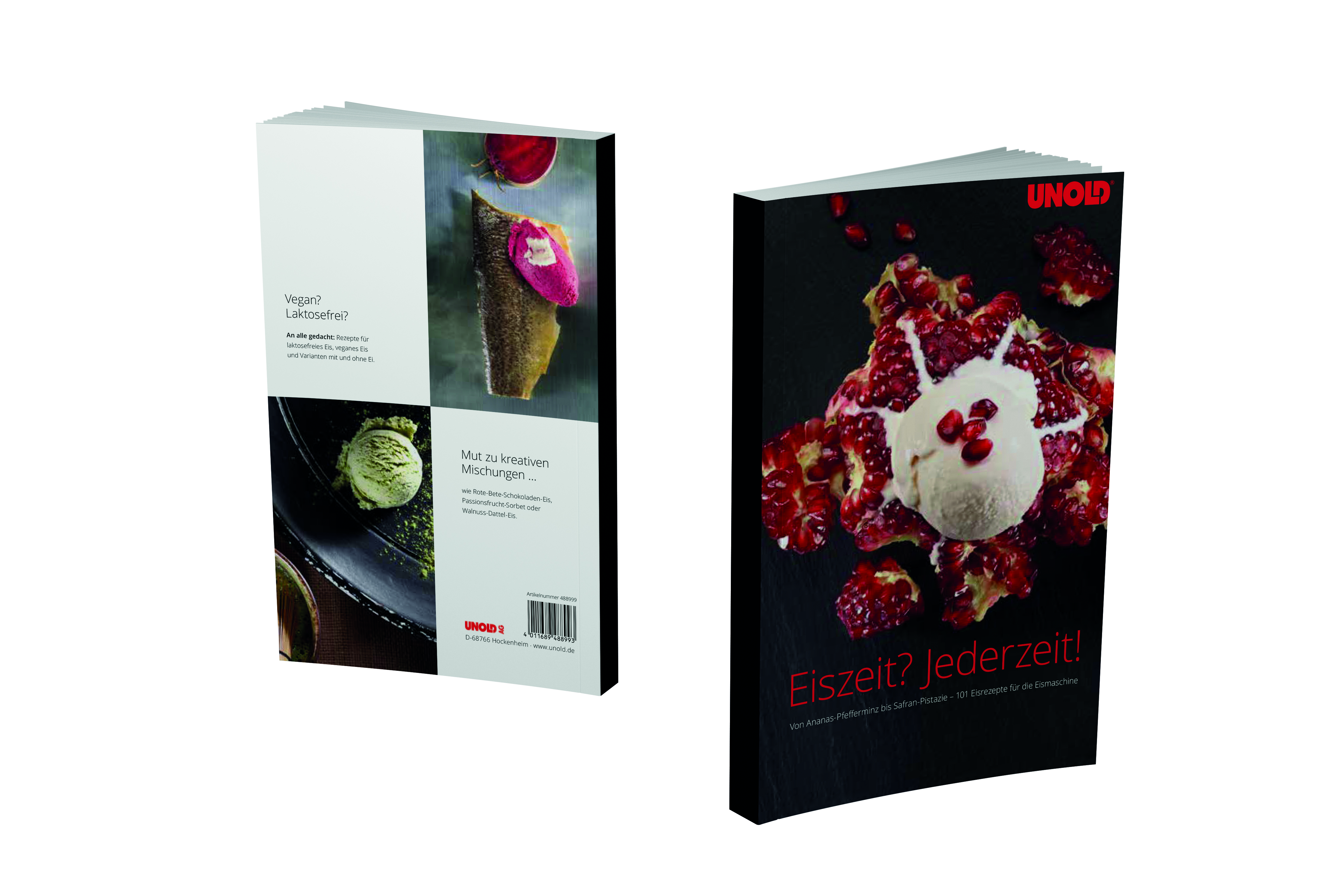 Zwei Kochbücher: veganes Eis und Eiszeit? Jederzeit! mit Granatapfel.