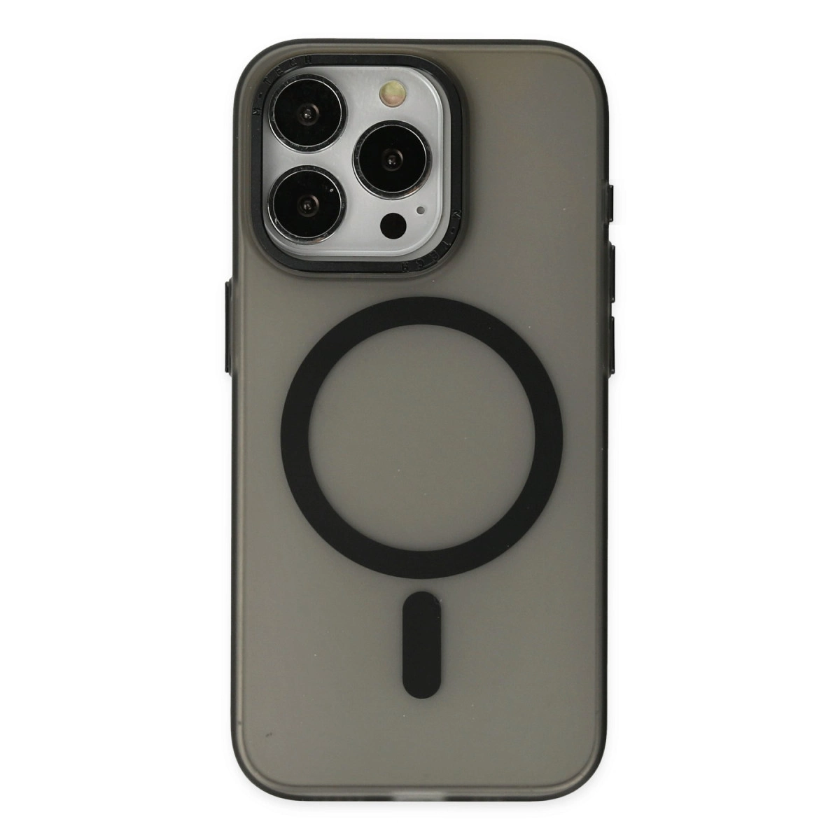 NEWFACE iPhone 15 Pro Max Uyumlu Lodos Magneticsafe Mat Kapak Telefon Kılıfı Siyah
