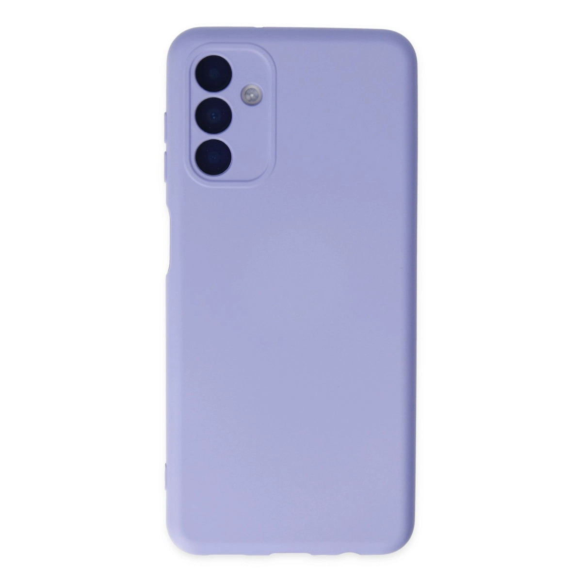 Arkada üçlü kamera kesimi olan açık mor telefon kılıfı.