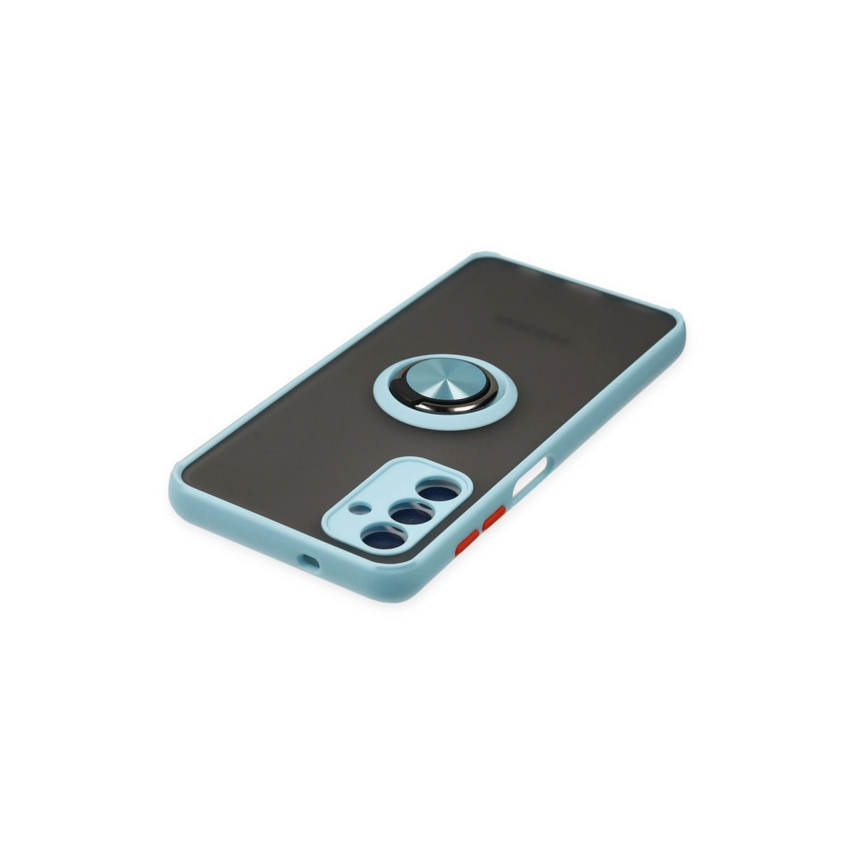 Halka tutuculu mavi telefon kılıfı ve kamera kesimi.