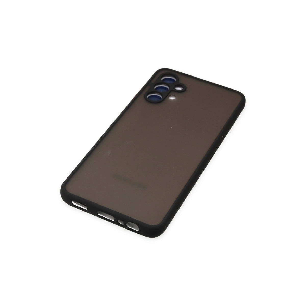 Beyaz zeminde füme rengi telefon kılıfı.
