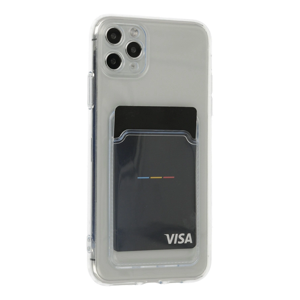 NEWFACE iPhone 11 Pro Max Uyumlu Kart Şeffaf Silikon Telefon Kılıfı Şeffaf