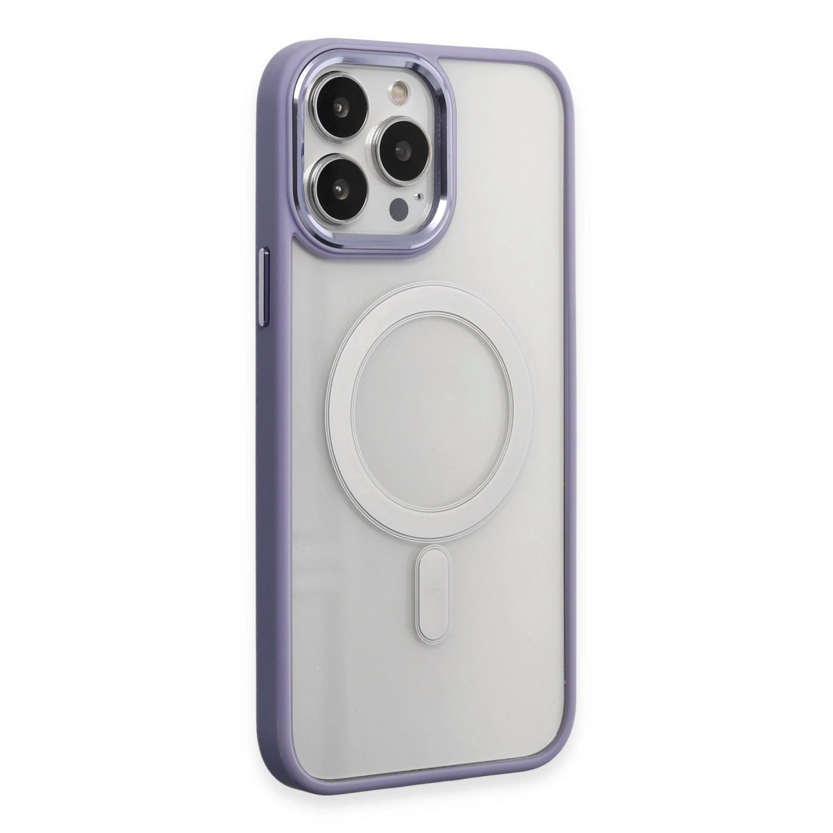 NEWFACE iPhone 15 Pro Uyumlu Room Magneticsafe Silikon Telefon Kılıfı Lila