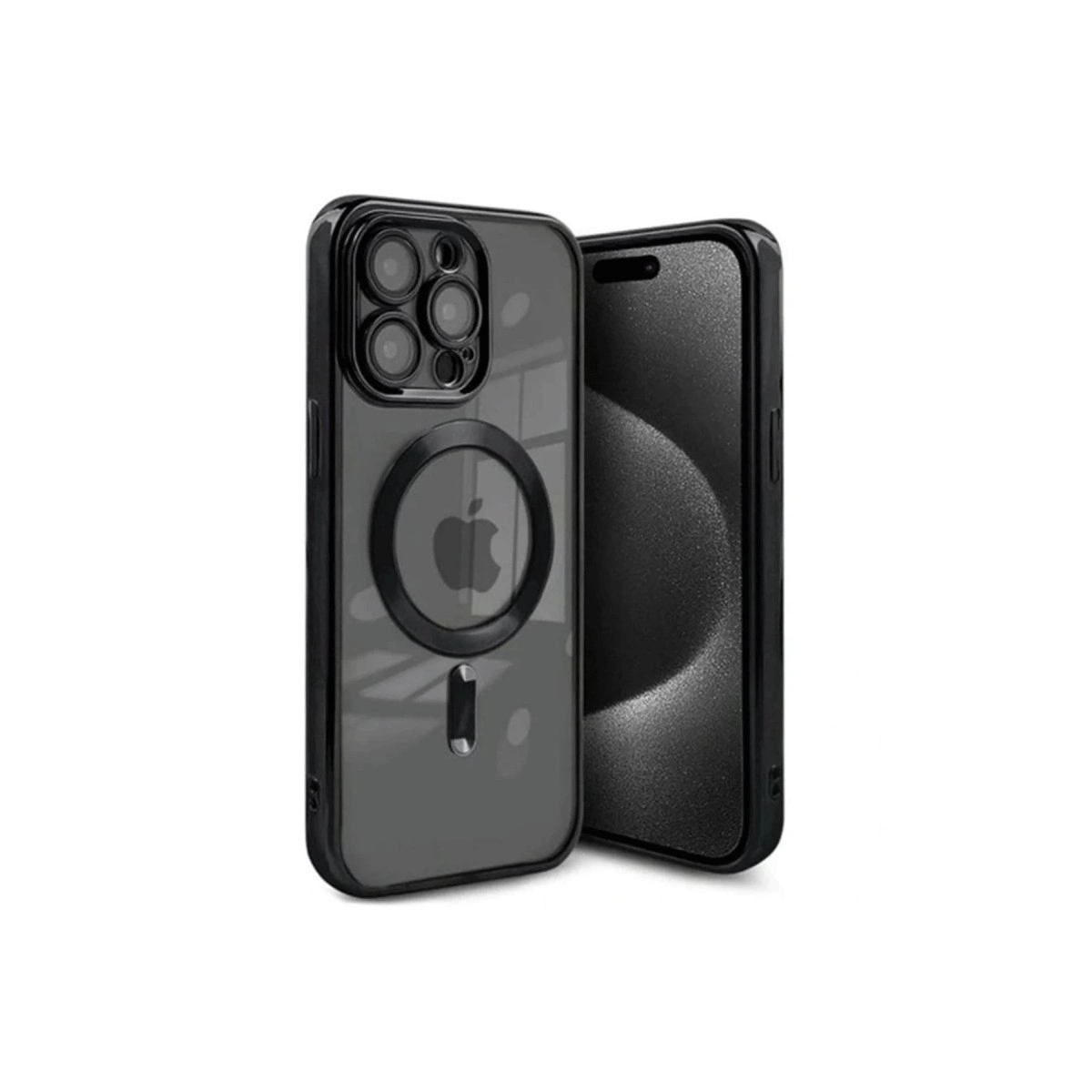 NEWFACE iPhone 15 Pro Max Uyumlu Kross Magneticsafe Kapak Telefon Kılıfı Siyah