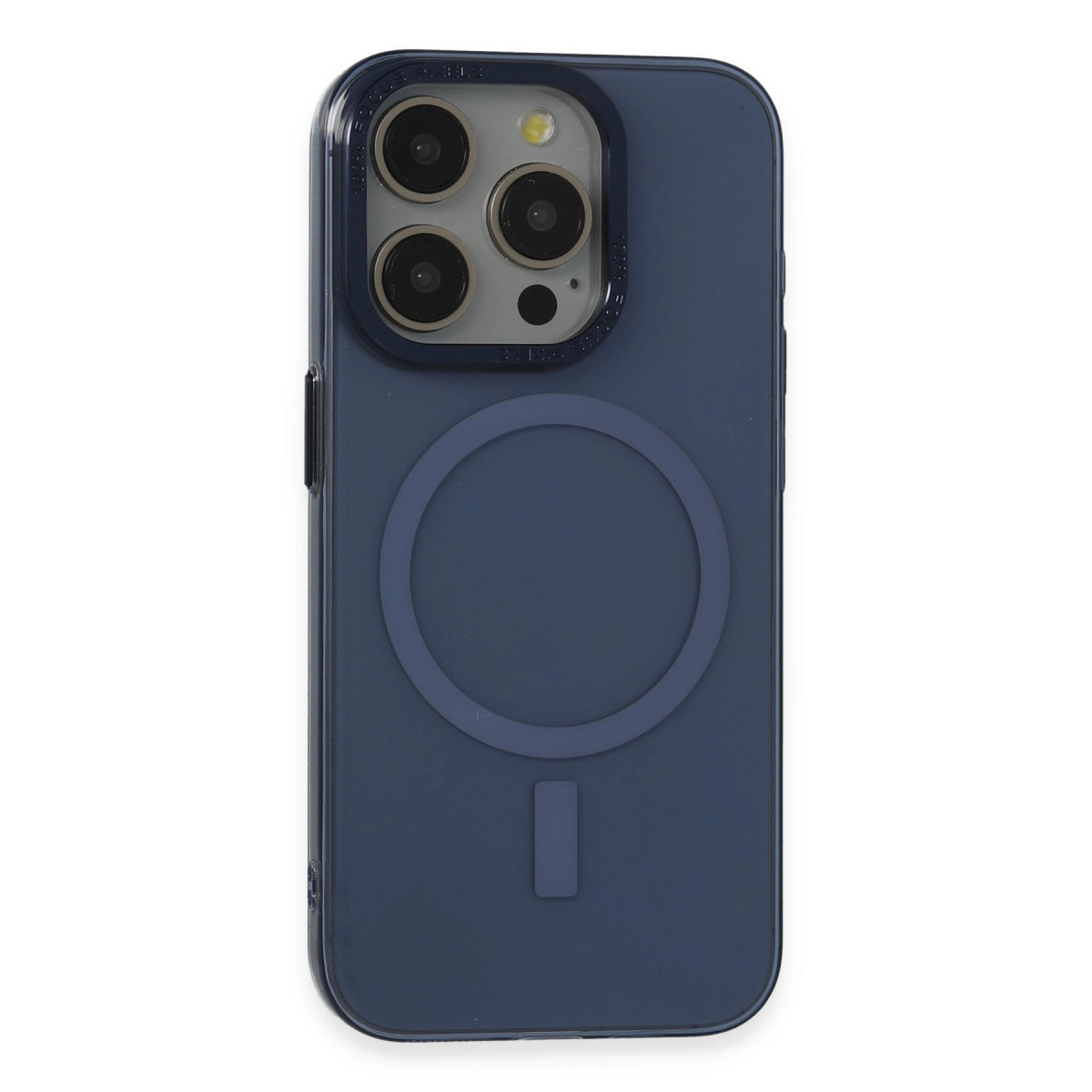 NEWFACE iPhone 15 Pro Uyumlu Anka Pc Magneticsafe Sert Metal Kapak Telefon Kılıfı Lacivert
