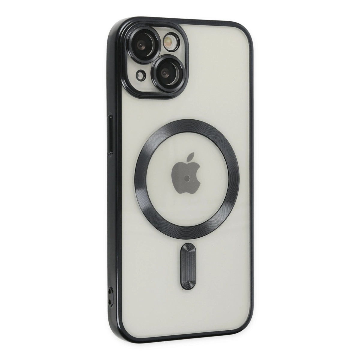Kamera sistemli ve arkasında Apple logosu olan iPhone kılıfı.