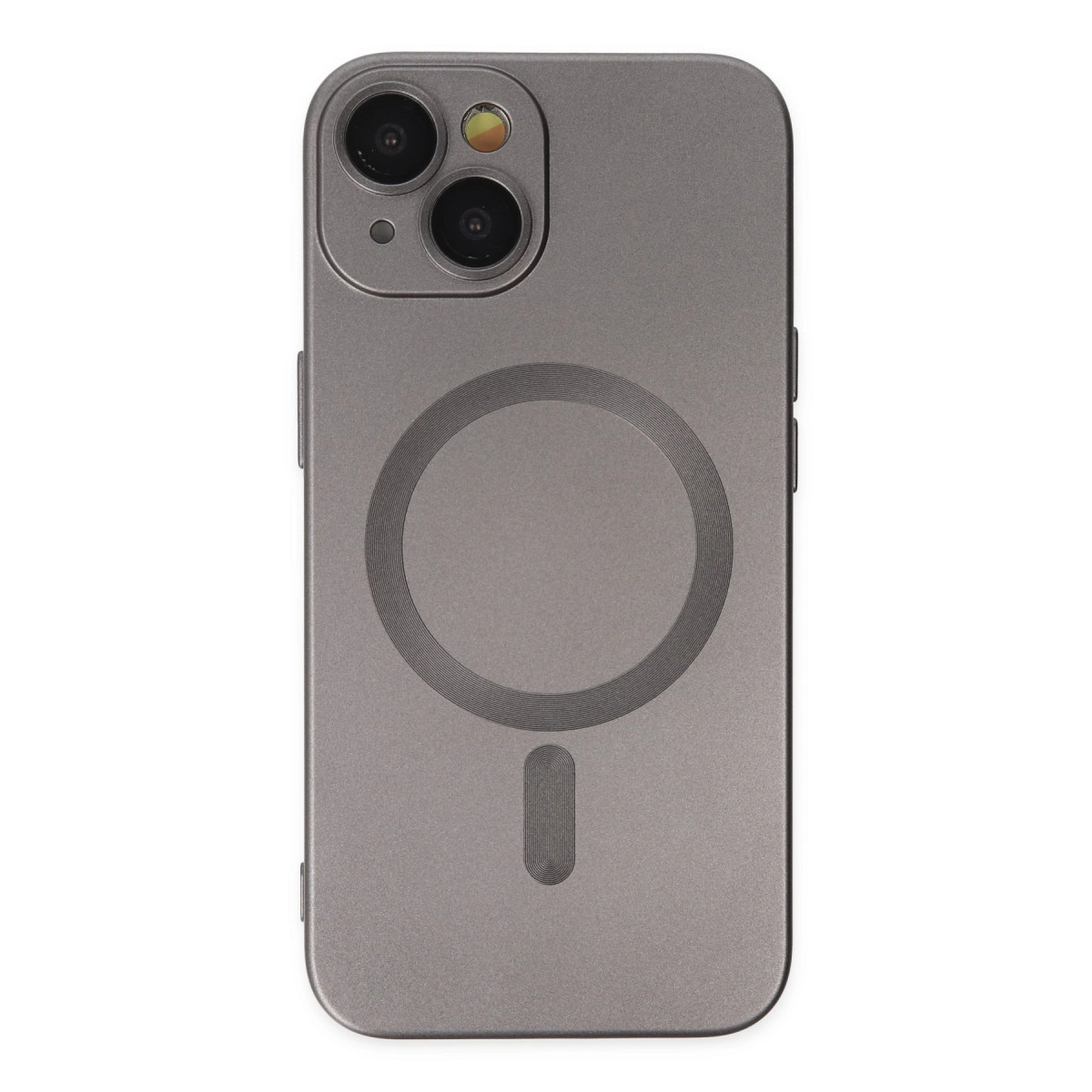 NEWFACE iPhone 14 Plus Uyumlu Moshi Lens Magneticsafe Silikon Telefon Kılıfı Füme