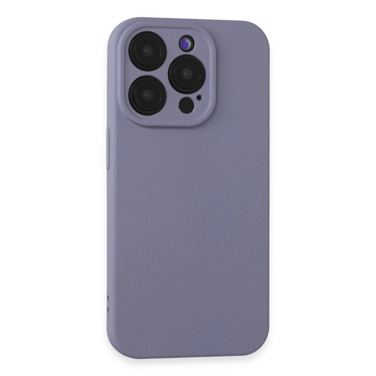 NEWFACE iPhone 15 Pro Max Uyumlu Nano İçi Kadife Silikon Telefon Kılıfı Lila