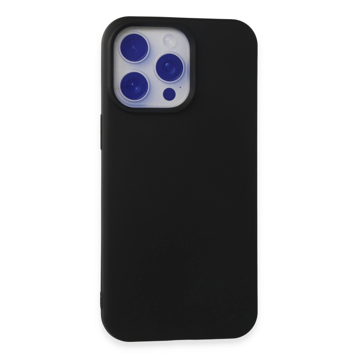 NEWFACE iPhone 15 Pro Max Uyumlu Nano İçi Kadife Silikon Telefon Kılıfı Siyah
