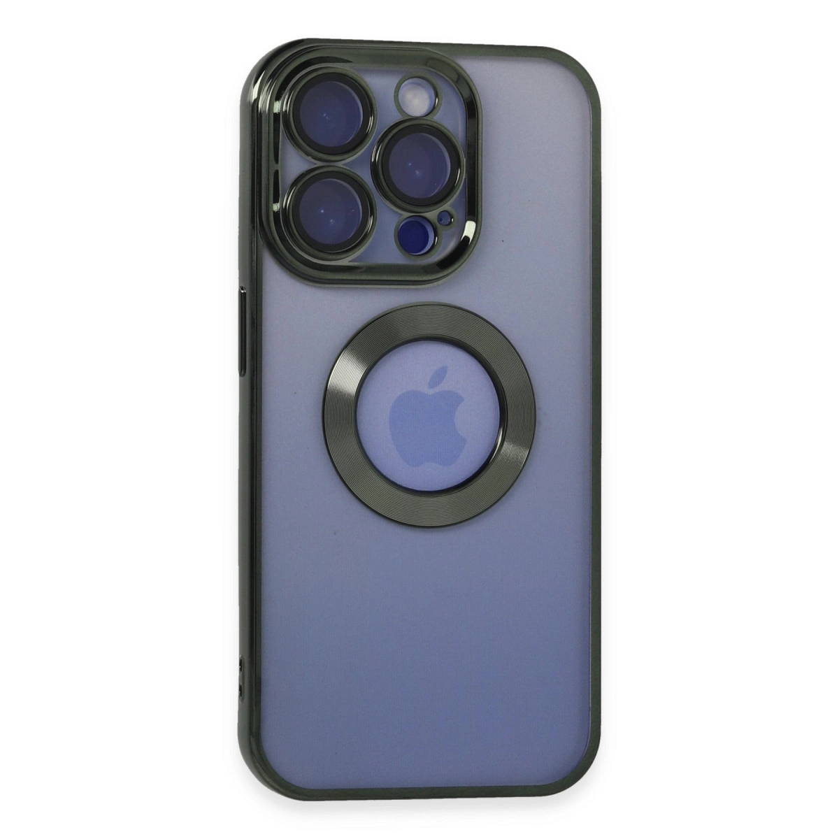 NEWFACE iPhone 15 Pro Max Uyumlu Slot Silikon Telefon Kılıfı Köknar Yeşili