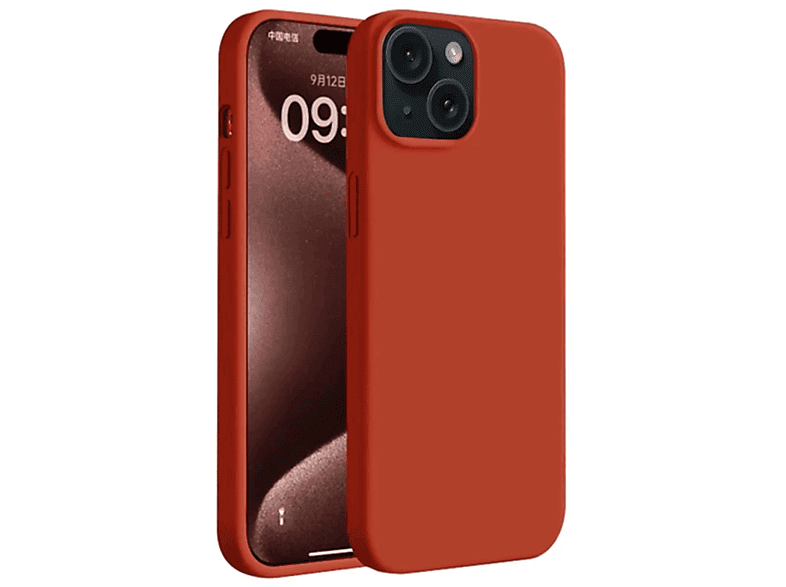 NEWFACE iPhone 15 Uyumlu First Silikon Telefon Kılıfı Kırmızı