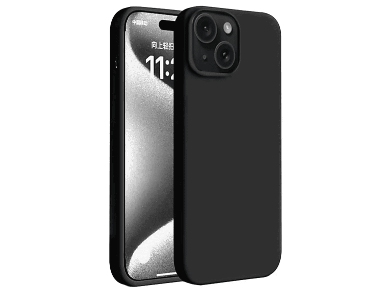 NEWFACE iPhone 15 Plus Uyumlu First Silikon Telefon Kılıfı Siyah