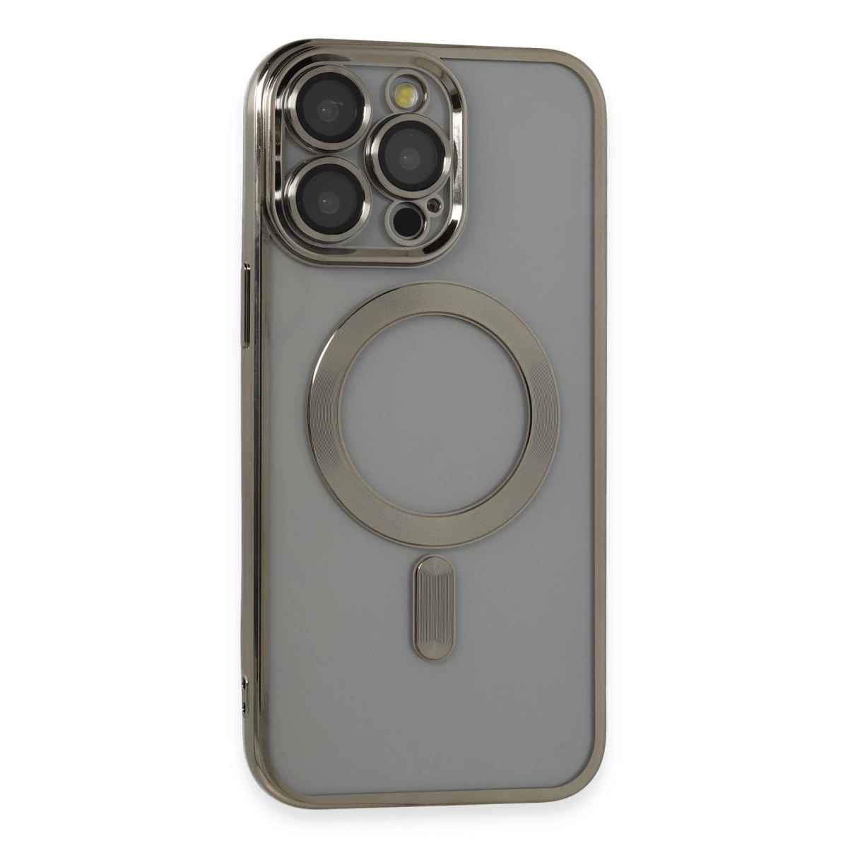 NEWFACE iPhone 14 Pro Max Uyumlu Kross Magneticsafe Kapak Telefon Kılıfı Titan Gri