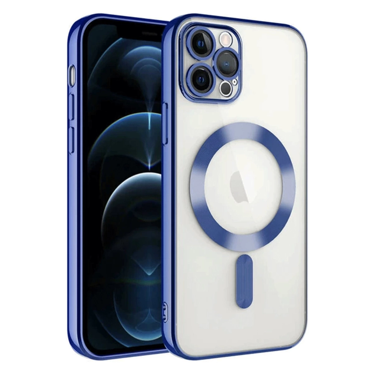 NEWFACE iPhone 14 Pro Max Uyumlu Kross Magneticsafe Kapak Telefon Kılıfı Lacivert