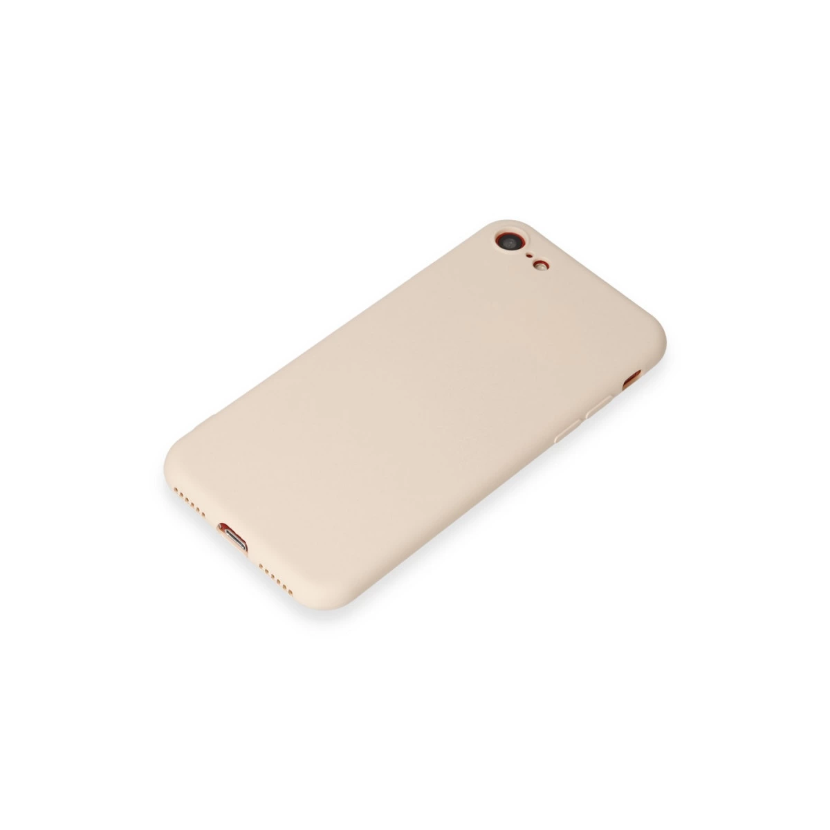 Açık bej telefon kılıfı beyaz zeminde.