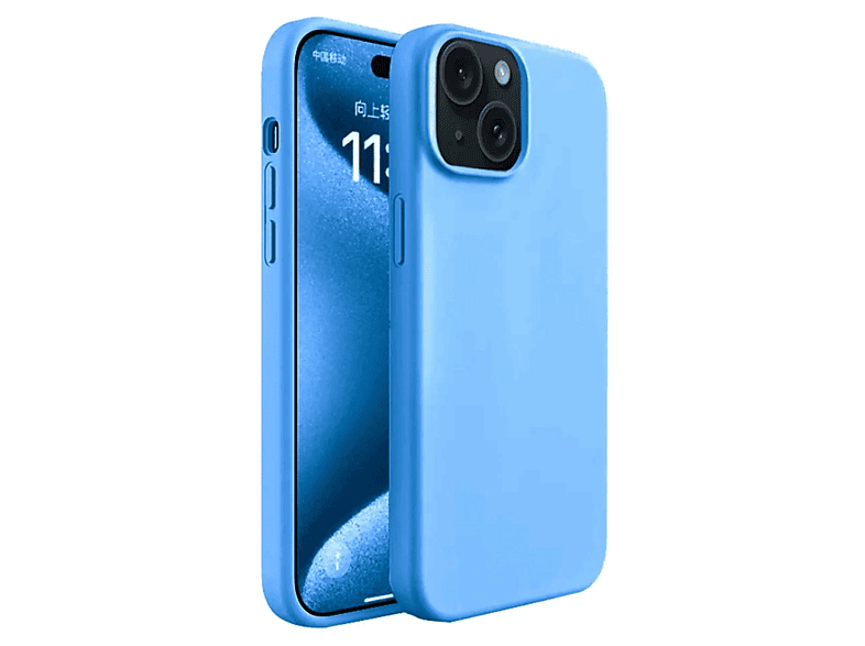NEWFACE iPhone 15 Uyumlu First Silikon Telefon Kılıfı Mavi
