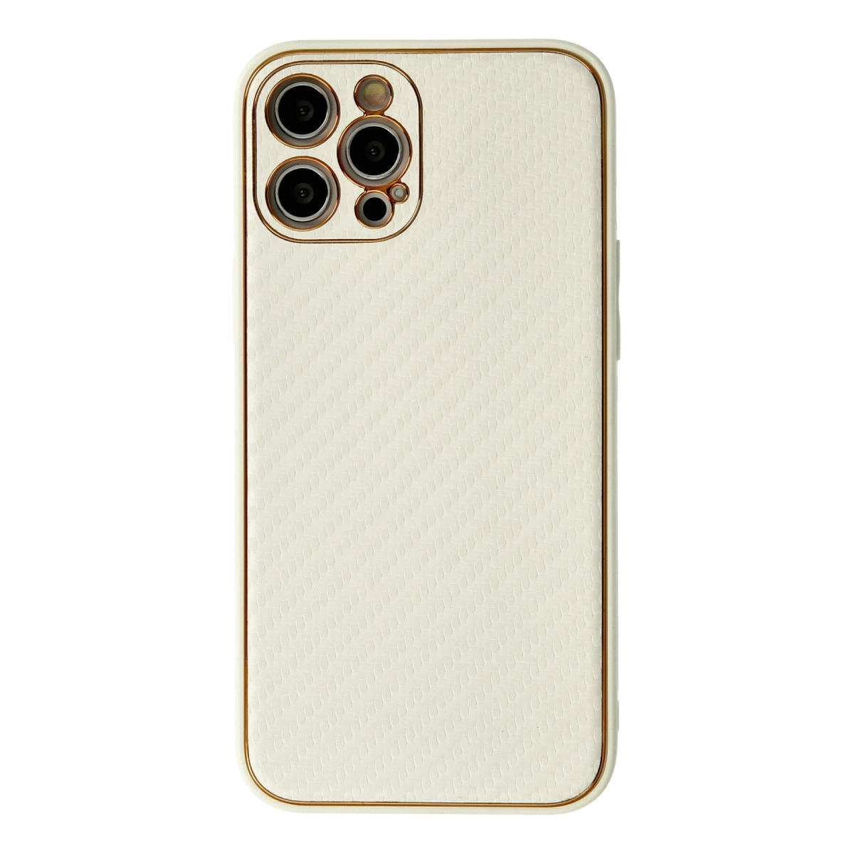 NEWFACE iPhone 12 Pro Max Uyumlu Coco Karbon Silikon Telefon Kılıfı Beyaz