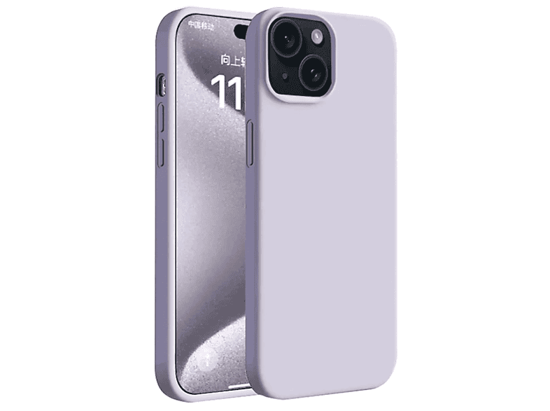 NEWFACE iPhone 15 Plus Uyumlu First Silikon Telefon Kılıfı Lila
