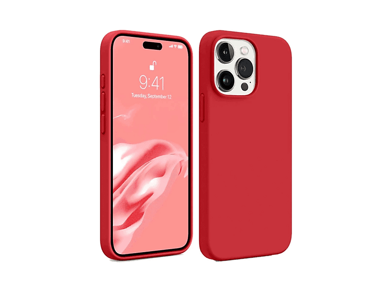 NEWFACE iPhone 15 Pro Uyumlu First Silikon Telefon Kılıfı Kırmızı