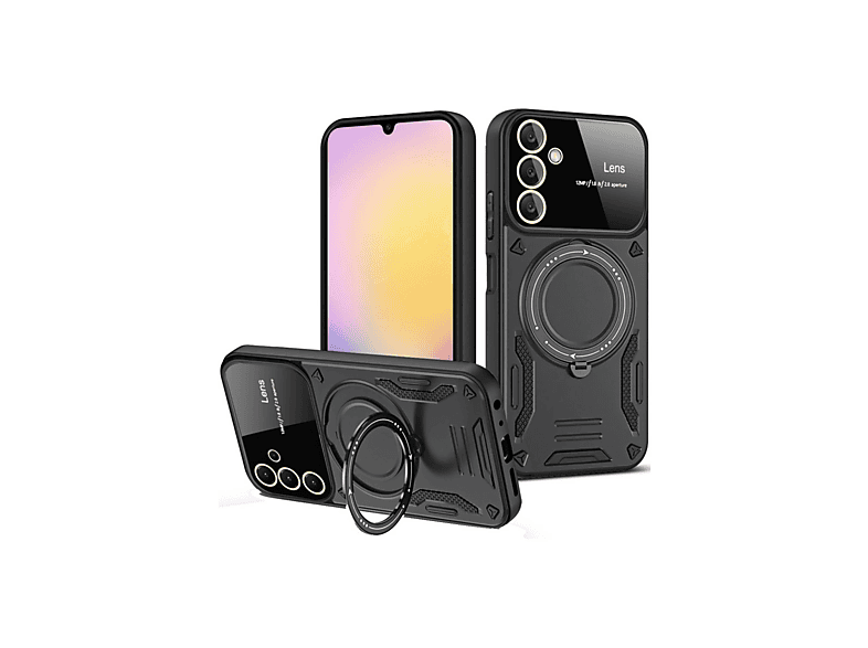 NEWFACE Samsung Galaxy A36 Uyumlu Joy Lens Standlı Kapak Telefon Kılıfı Siyah