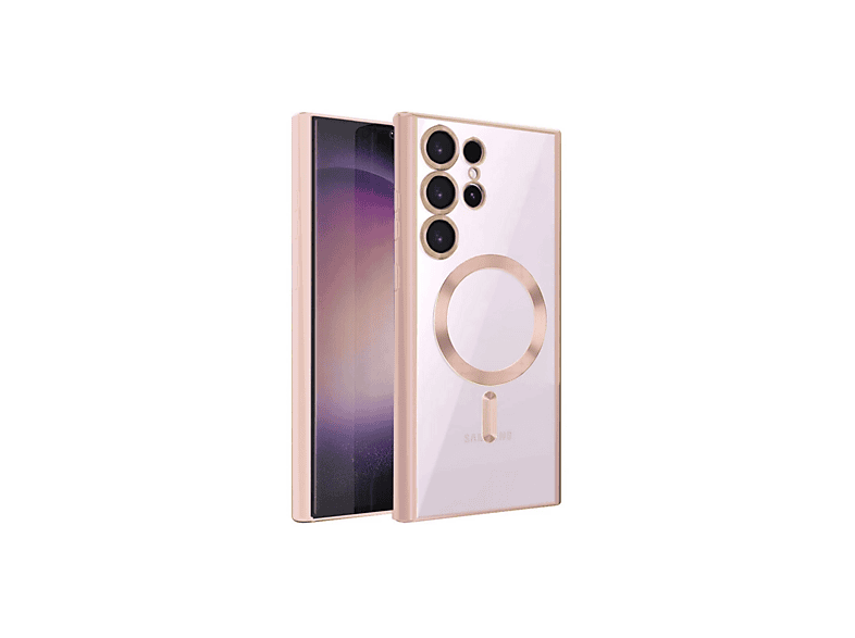 NEWFACE Samsung Galaxy S23 Ultra Uyumlu Kross Magneticsafe Kapak Telefon Kılıfı Rose