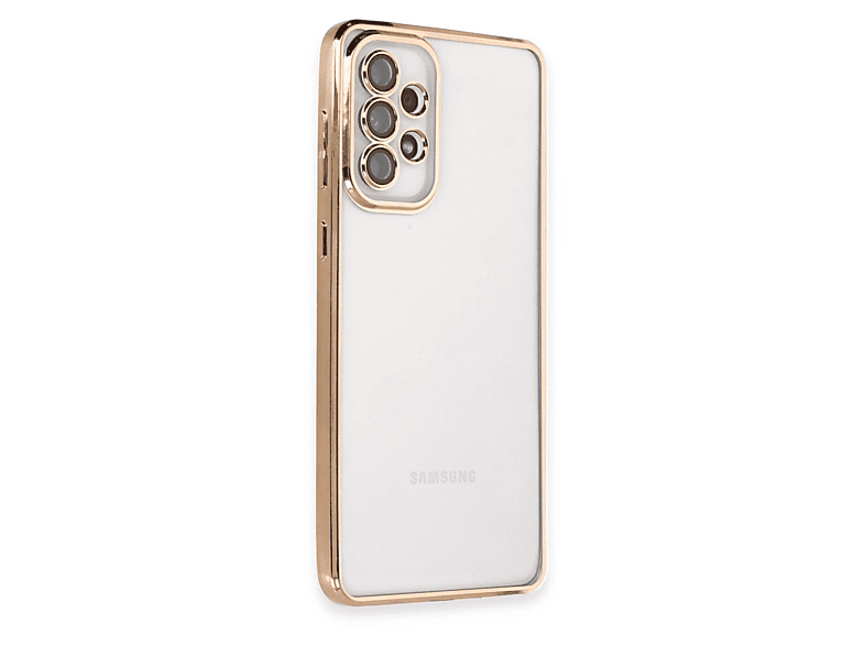 NEWFACE Samsung Galaxy A73 5G Uyumlu Kamera Korumalı Lensli Silikon Telefon Kılıfı Altın
