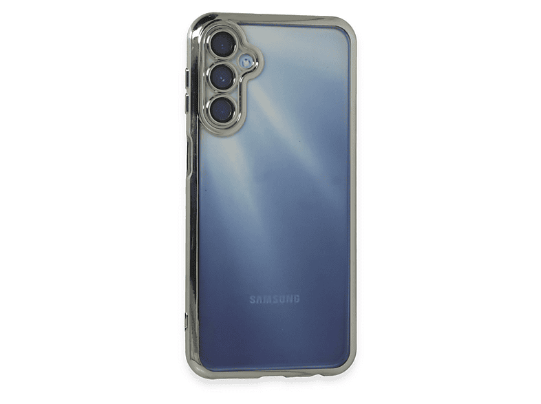 NEWFACE Samsung Galaxy A15 4G Uyumlu Kamera Korumalı Lensli Silikon Telefon Kılıfı Gümüş