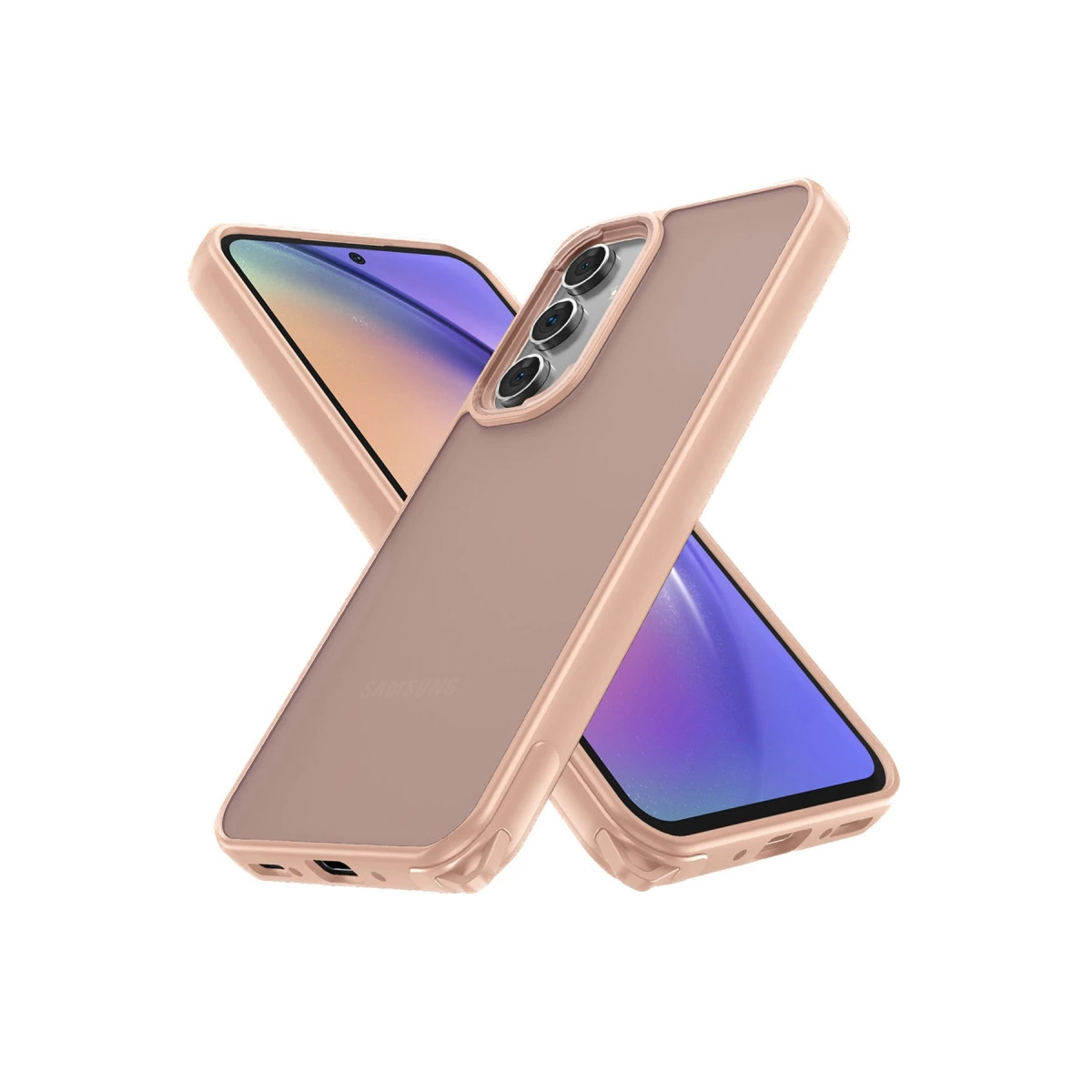 NEWFACE Samsung Galaxy A05S Uyumlu Elegant Kapak Telefon Kılıfı Pudra