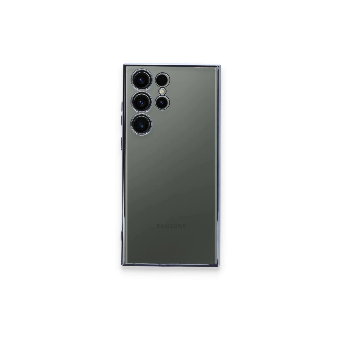 NEWFACE Samsung Galaxy S23 Ultra Uyumlu Kamera Korumalı Lensli Silikon Telefon Kılıfı Açık Mavi