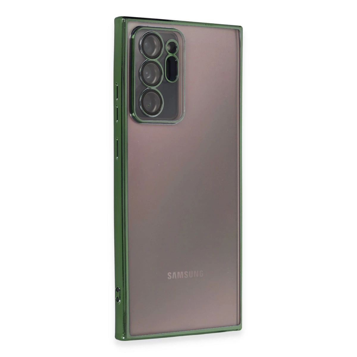 NEWFACE Samsung Galaxy Note 20 Ultra Uyumlu Kamera Korumalı Lensli Silikon Telefon Kılıfı Yeşil