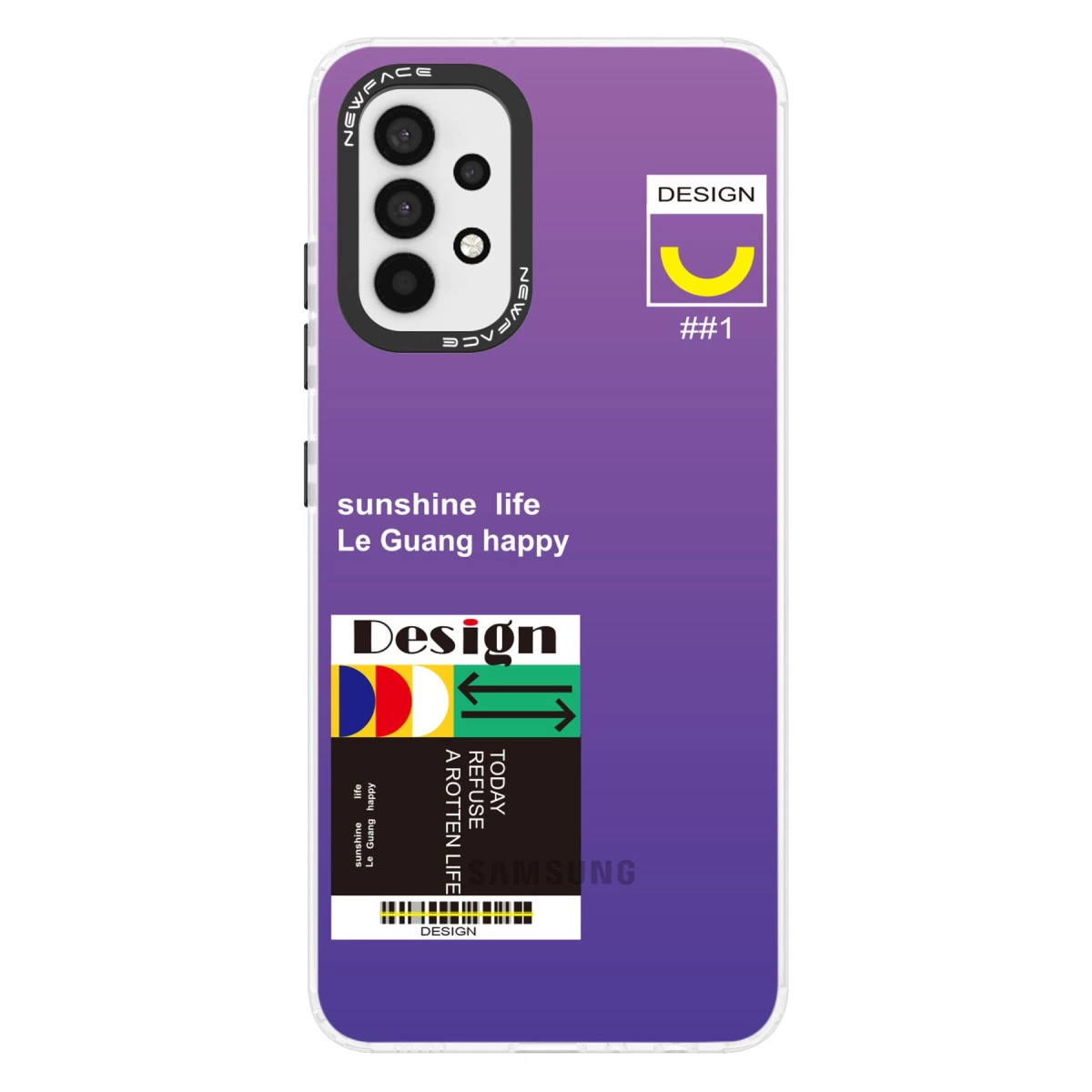 NEWFACE Samsung Galaxy A33 5G Uyumlu Estoril Desenli Kapak Telefon Kılıfı Çok Renkli