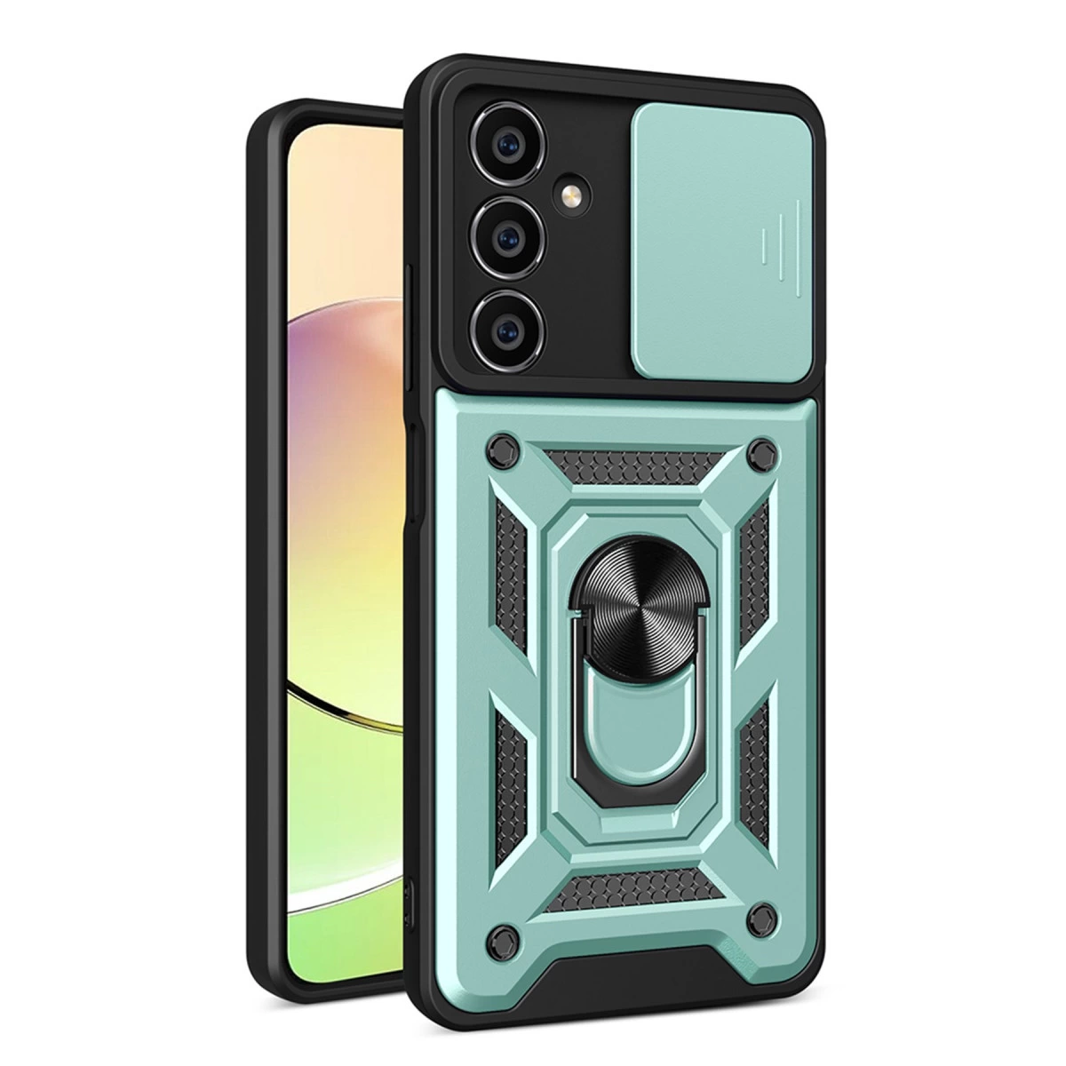 NEWFACE Samsung Galaxy A05S Uyumlu Pars Lens Yüzüklü Silikon Telefon Kılıfı Yeşil
