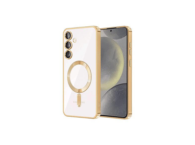 NEWFACE Samsung Galaxy S24 Uyumlu Kross Magneticsafe Kapak Telefon Kılıfı Gold