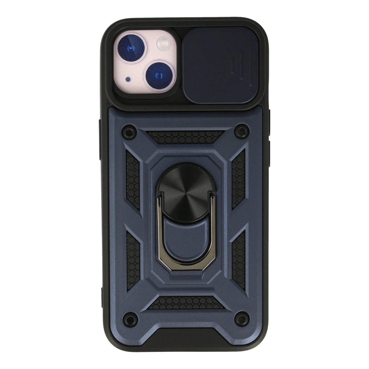 NEWFACE iPhone 13 Uyumlu Pars Lens Yüzüklü Silikon Telefon Kılıfı Lacivert