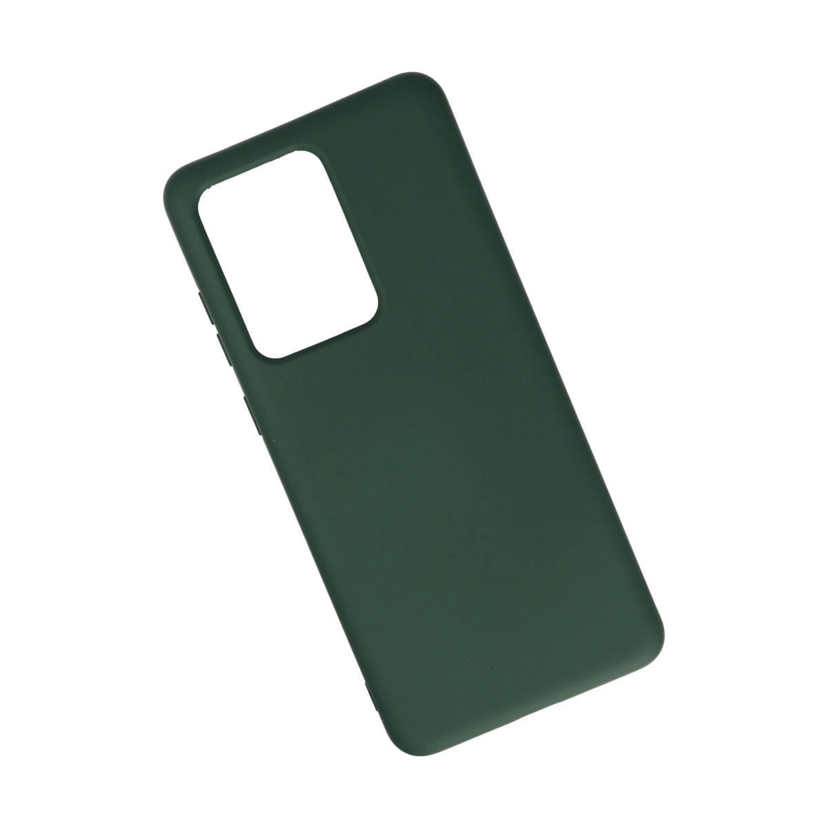 Kamera için büyük dikdörtgen kesimli, koyu yeşil telefon kılıfı.