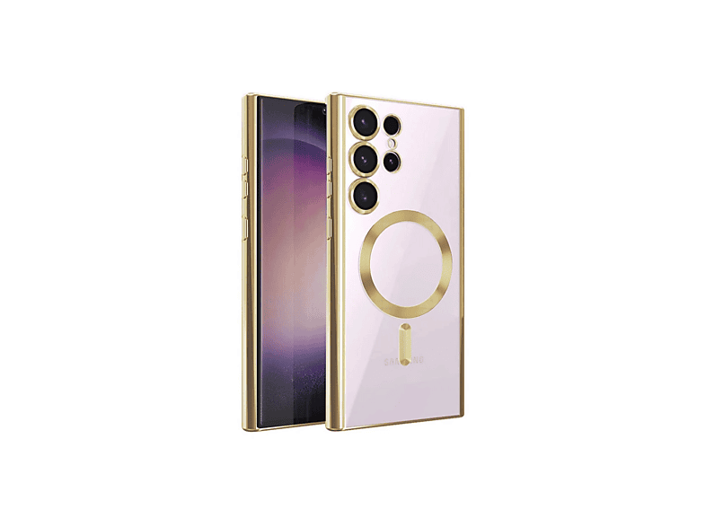NEWFACE Samsung Galaxy S23 Ultra Uyumlu Kross Magneticsafe Kapak Telefon Kılıfı Gold