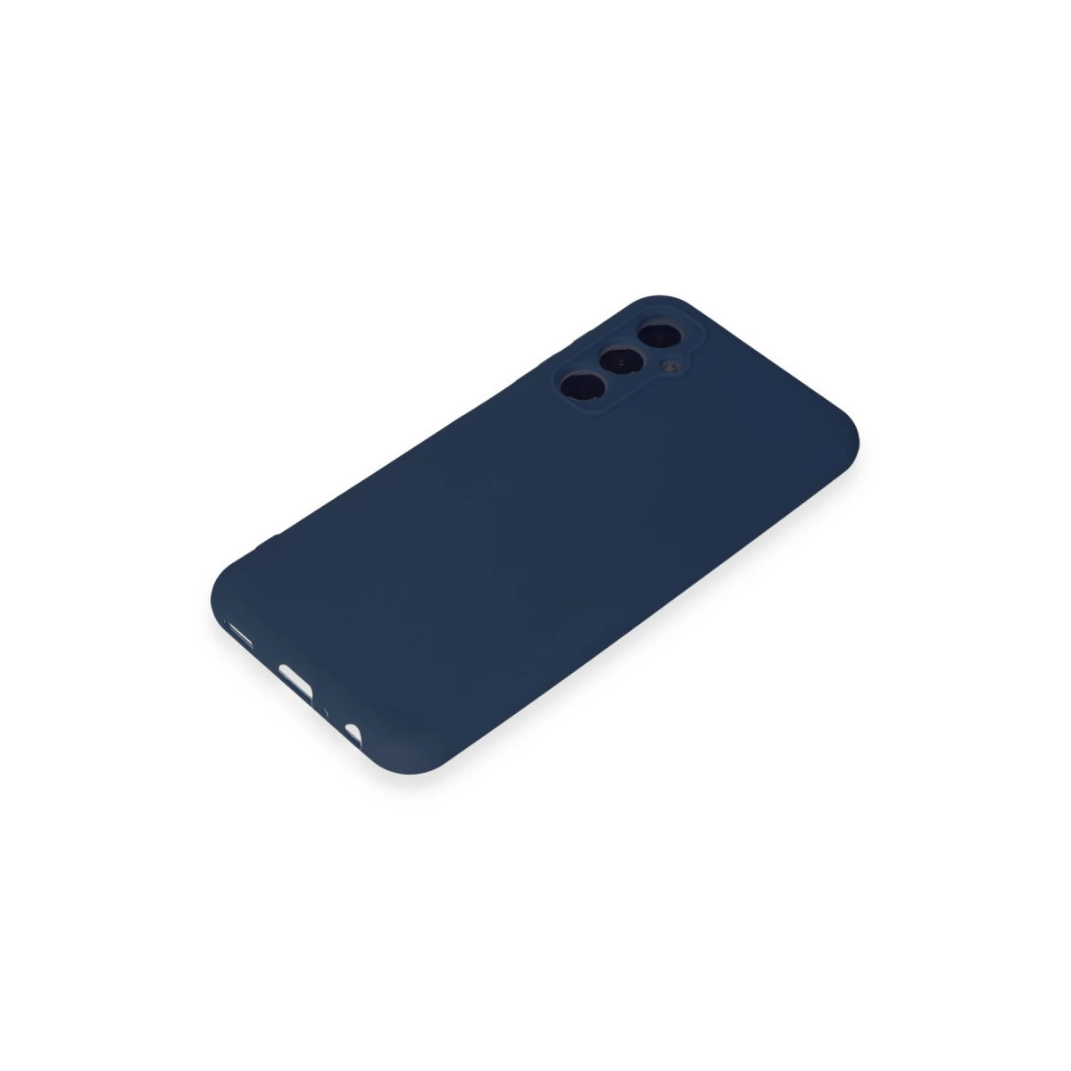 Üç lensli koyu mavi telefon kılıfı.