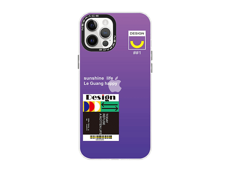 NEWFACE iPhone 12 Pro Max Uyumlu Estoril Desenli Kapak Telefon Kılıfı Çok Renkli