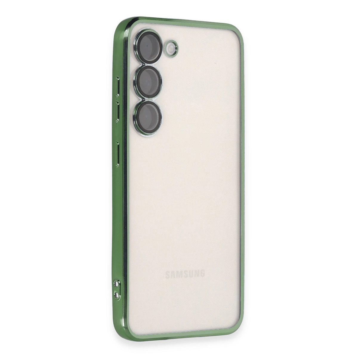 NEWFACE Samsung Galaxy S23 Uyumlu Kamera Korumalı Lensli Silikon Telefon Kılıfı Yeşil