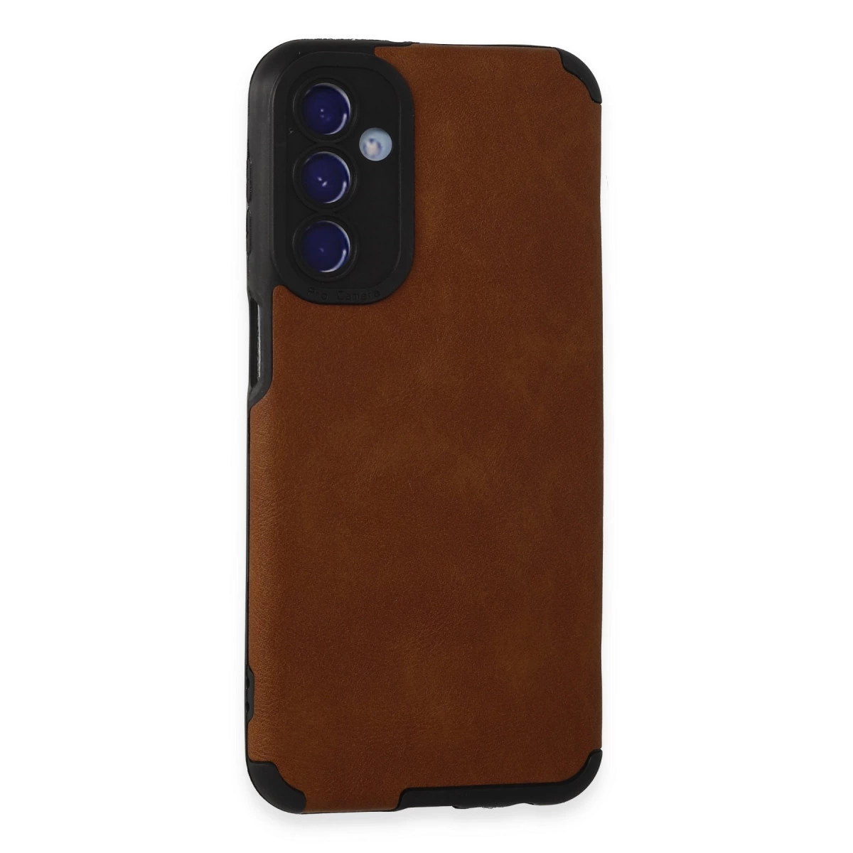 NEWFACE Samsung Galaxy M34 5G Uyumlu Loop Deri Silikon Telefon Kılıfı Kahverengi