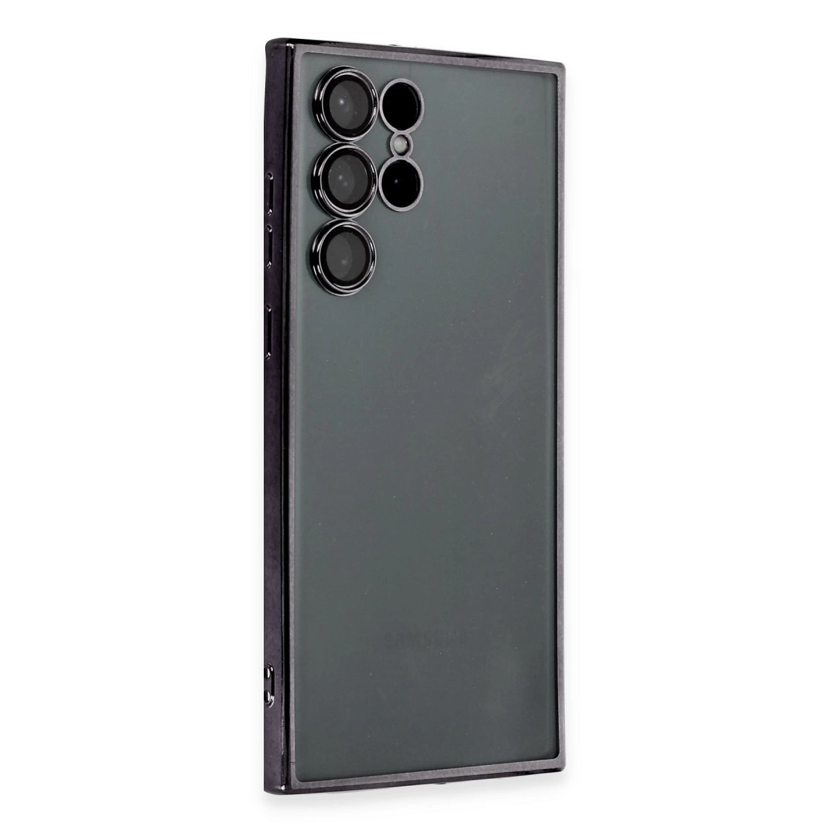 NEWFACE Samsung Galaxy S22 Ultra Uyumlu Kamera Korumalı Lensli Silikon Telefon Kılıfı Siyah