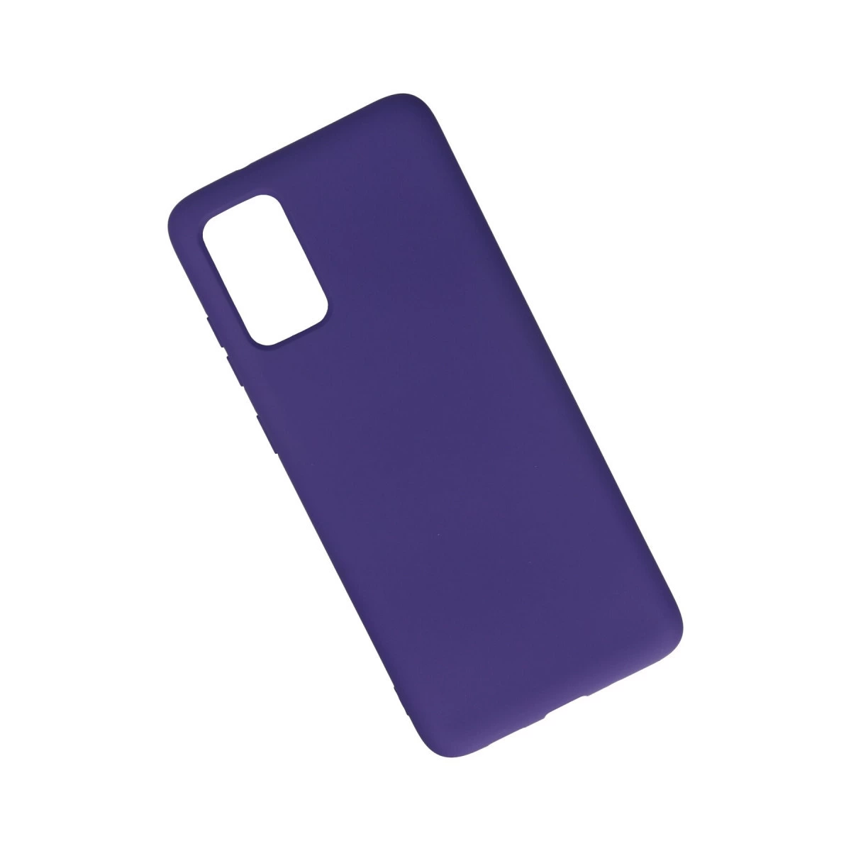 Mor bir telefon kılıfı beyaz arka planda açılı.