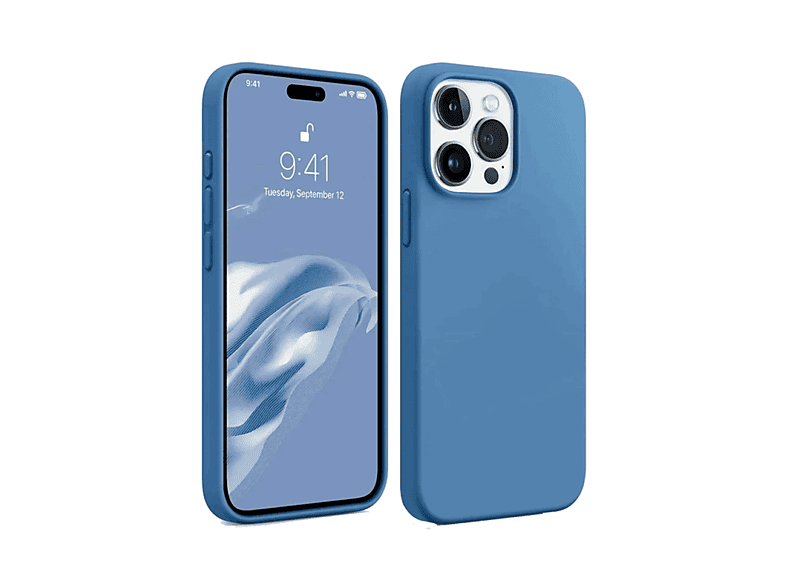 NEWFACE iPhone 15 Pro Uyumlu First Silikon Telefon Kılıfı Mavi