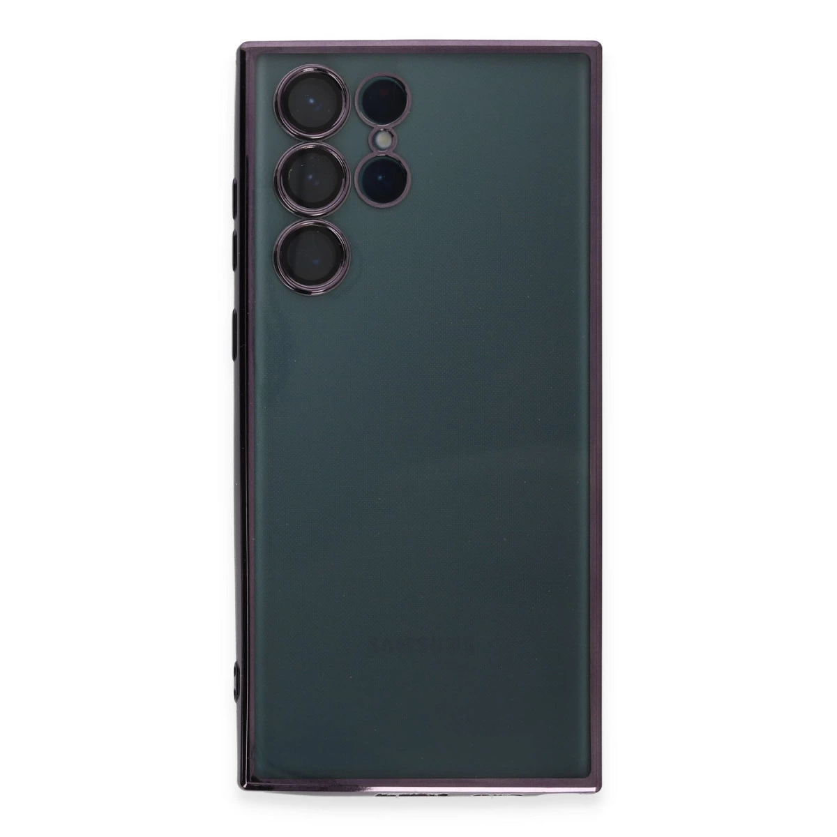 Koyu yeşil telefonun arka sol üst kısmında dört kamera lensi bulunur.