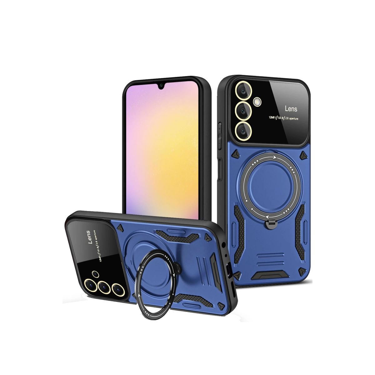 NEWFACE Samsung Galaxy A54 5G Uyumlu Joy Lens Standlı Kapak Telefon Kılıfı Lacivert