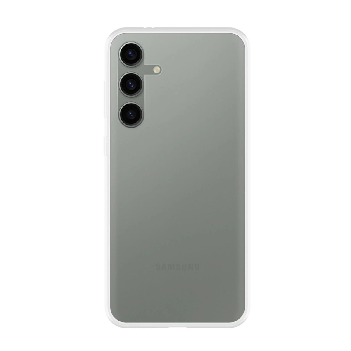 Üç kamera lensi ve flaşı olan bir akıllı telefonun arkası.