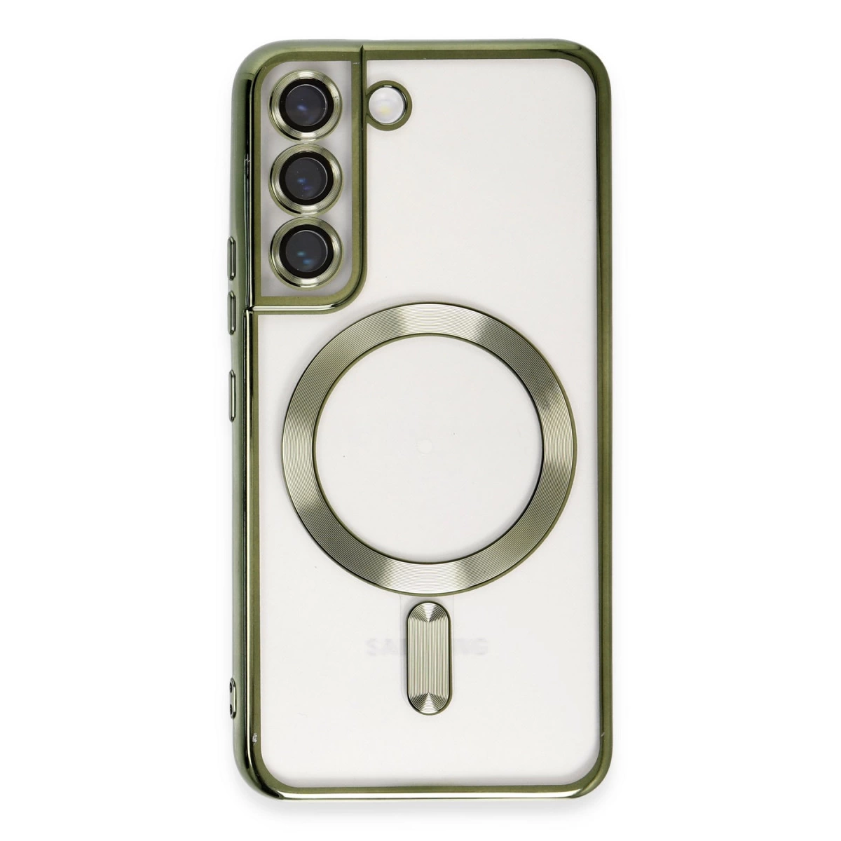 NEWFACE Samsung Galaxy S22 Uyumlu Kross Magneticsafe Kapak Telefon Kılıfı Koyu Yeşil