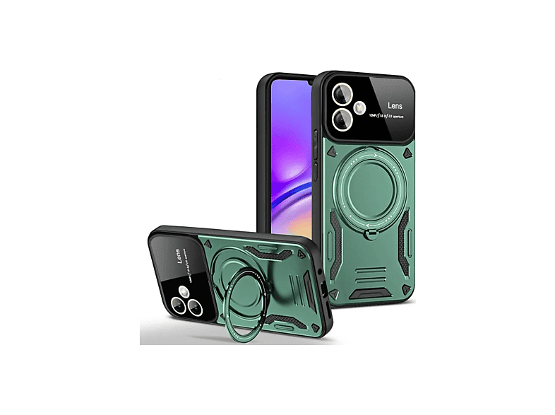 NEWFACE Samsung Galaxy A06 Uyumlu Joy Lens Standlı Kapak Telefon Kılıfı Koyu Yeşil