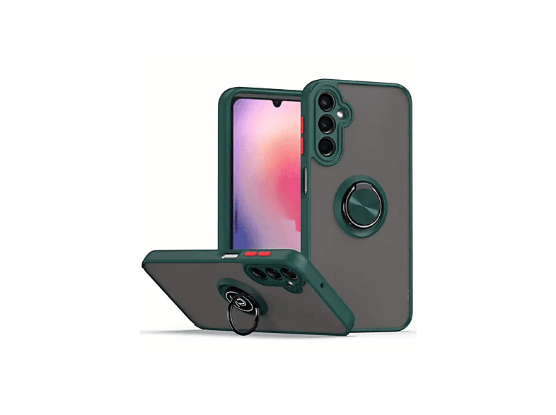 NEWFACE Samsung Galaxy A56 Uyumlu Montreal Yüzüklü Silikon Kapak Telefon Kılıfı Yeşil