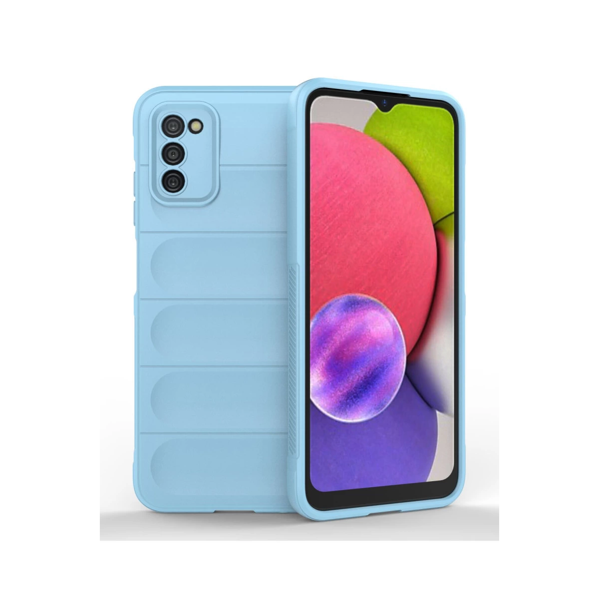 NEWFACE Samsung Galaxy A03s Uyumlu Optimum Silikon Telefon Kılıfı Sky Blue